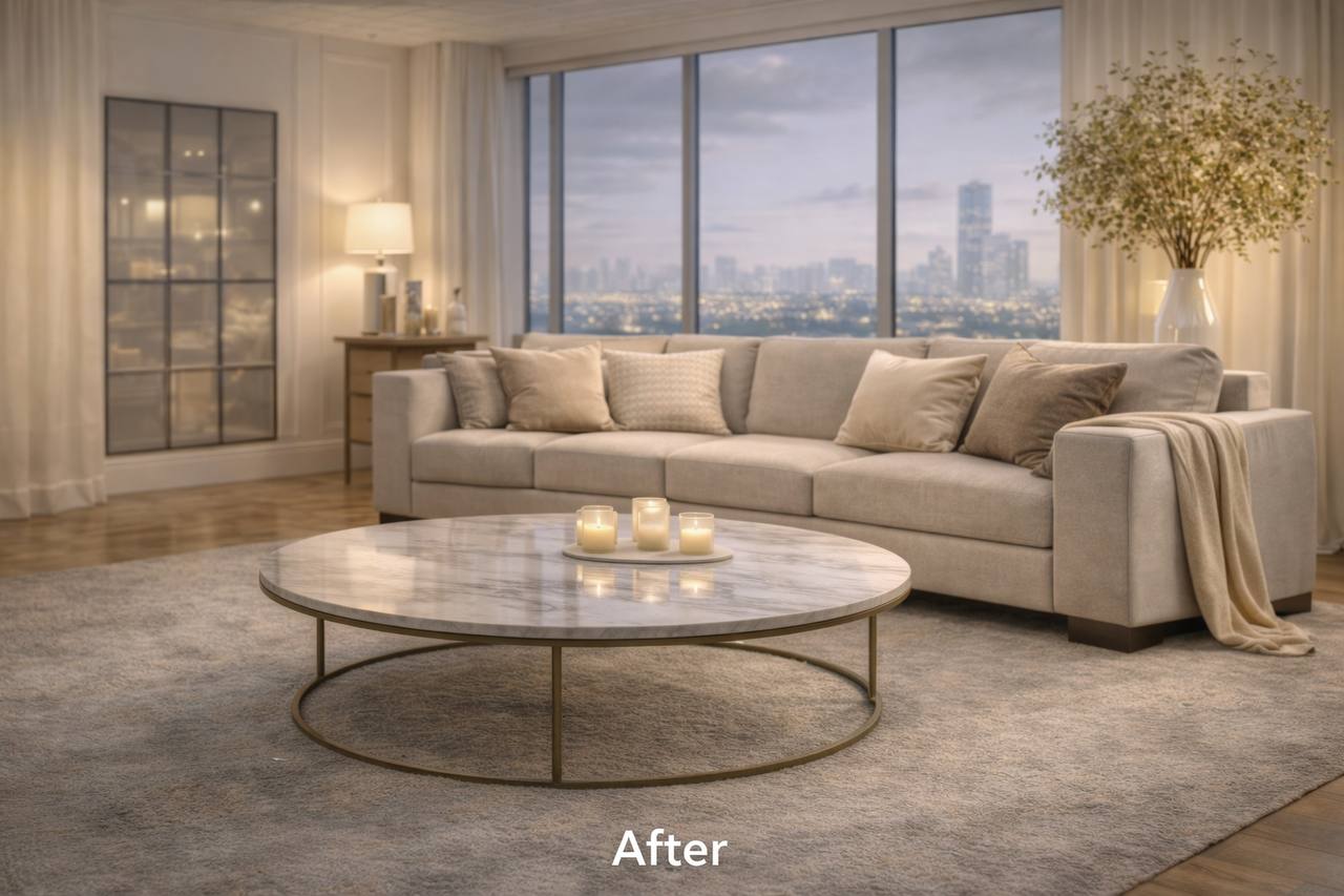 After — spotless luxury apartment